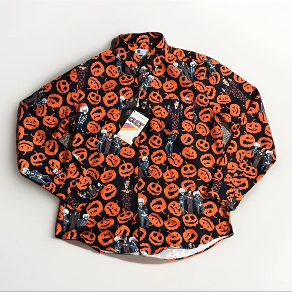 RSVLTS x SNL “David S. Pumpkins” Button-Up Shirt Mens Size Large Halloween - Picture 1 of 3